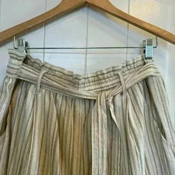 🌈 6/$60 Kate & Sam Paperbag Pants Belt Cream Gold Tan Pockets Wide Leg Size XXL - Picture 3 of 6